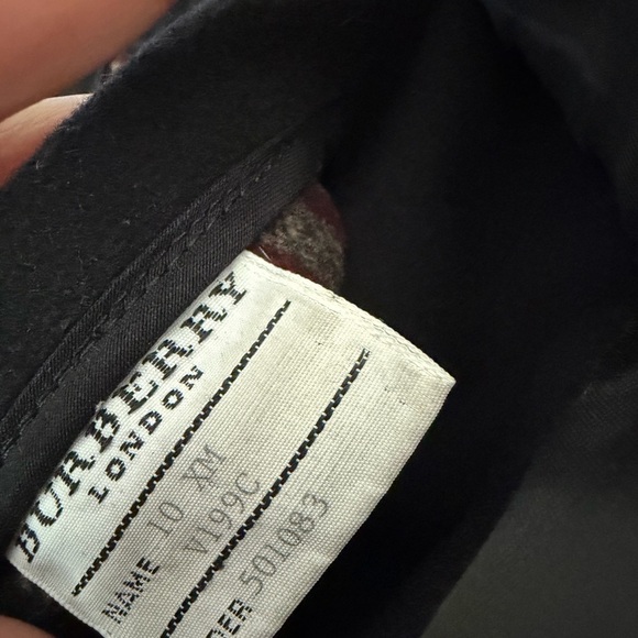 BURBERRY Wool Vintage Plaid Nova Black Hooded Toggle Car Coat Jacket Sz L - Picture 7 of 11